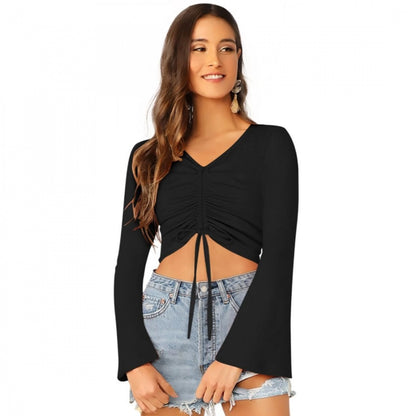 PKRKART Women's 95% Polyester 5% Spandex Western Wear Tops (Black)