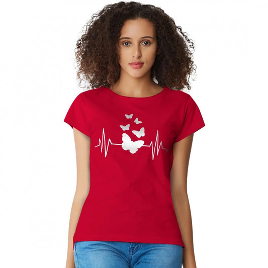 PKRKART Women's Cotton Western Wear T Shirt (Red)