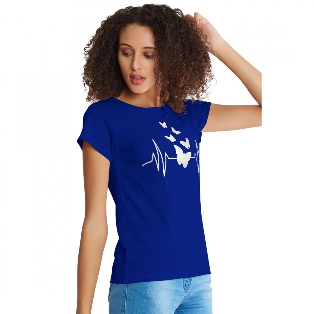 PKRKART Women's Cotton Western Wear T Shirt (Royal Blue)