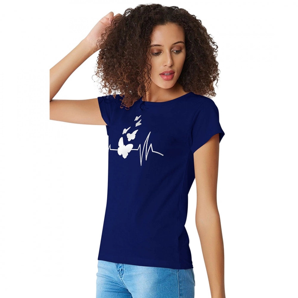 PKRKART Women's Cotton Western Wear T Shirt (Blue)