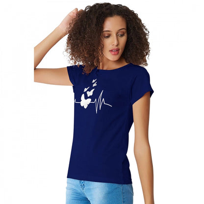 PKRKART Women's Cotton Western Wear T Shirt (Blue)