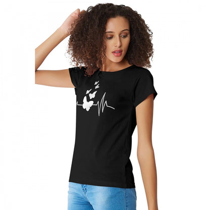 PKRKART Women's Cotton Western Wear T Shirt (Black)