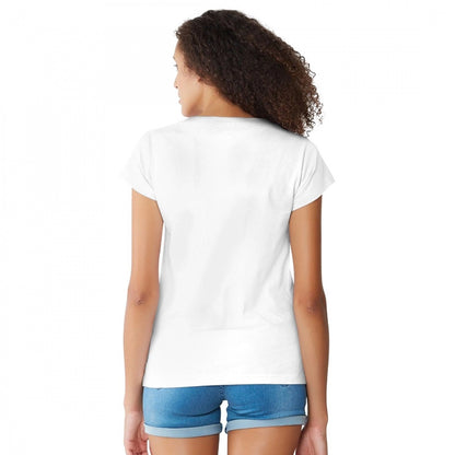 PKRKART Women's Cotton Western Wear T Shirt (White)