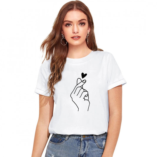 PKRKART Women's Cotton Western Wear T Shirt (White)