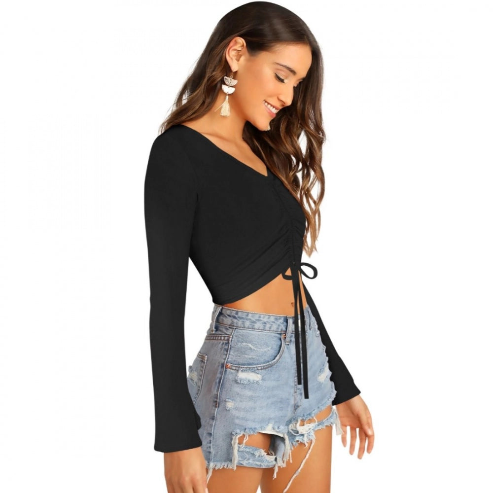 PKRKART Women's 95% Polyester 5% Spandex Western Wear Tops (Black)