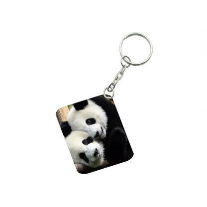 PKR Kart Pack Of 3_ Panta One Side Printed Rectangle Designer Keychain (White)