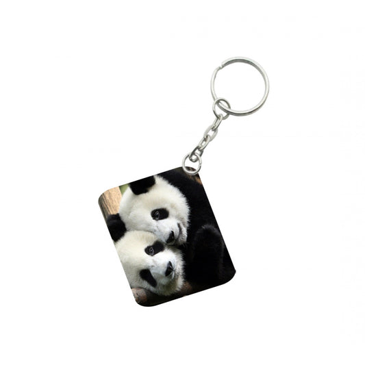 PKR Kart Pack Of 3_ Panta One Side Printed Rectangle Designer Keychain (White)