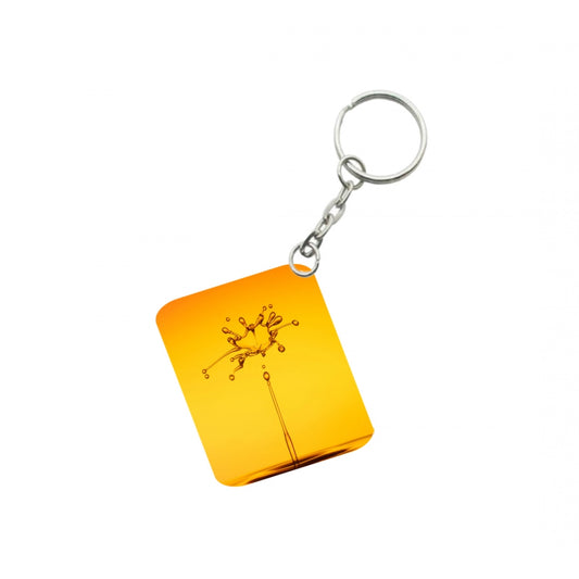PKR Kart Pack Of 3_ Water Drop One Side Printed Rectangle Designer Keychain (Orange)