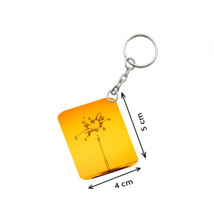 PKR Kart Pack Of 3_ Water Drop One Side Printed Rectangle Designer Keychain (Orange)