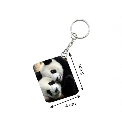 PKR Kart Pack Of 3_ Panta One Side Printed Rectangle Designer Keychain (White)