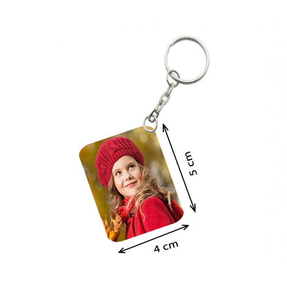 PKR Kart Pack Of 3_ Cute Girl One Side Printed Rectangle Designer Keychain (Red)