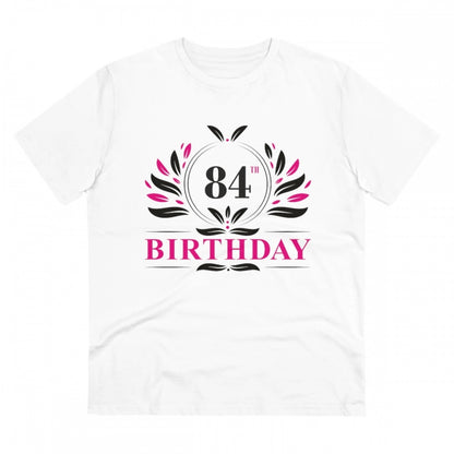 Generic Men's PC Cotton 84th Birthday Printed T Shirt (Color: White, Thread Count: 180GSM)