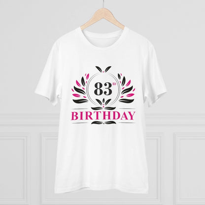 Generic Men's PC Cotton 83rd Birthday Printed T Shirt (Color: White, Thread Count: 180GSM)