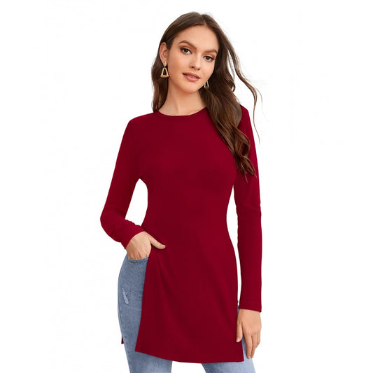 PKRKART Women's Western Wear Hosiery T Shirts (Maroon)