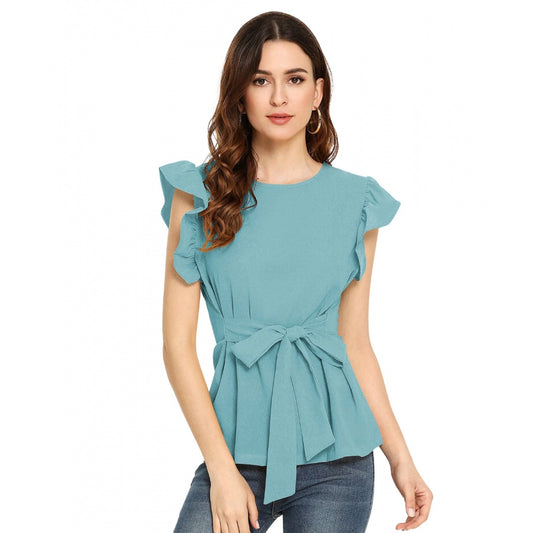 PKRKART Women's Western Wear Hosiery T Shirts (Light Blue)