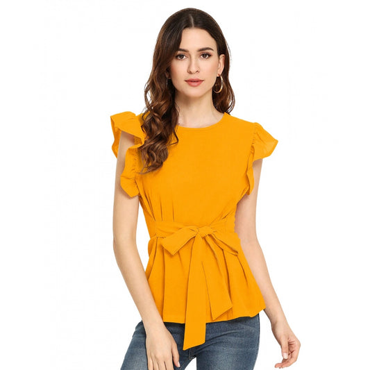 PKRKART Women's Western Wear Hosiery T Shirts (Yellow)