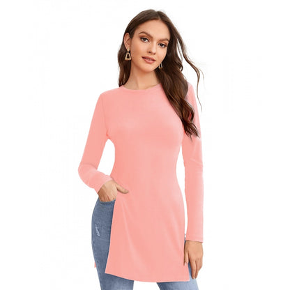 PKRKART Women's Western Wear Hosiery T Shirts (Peach)