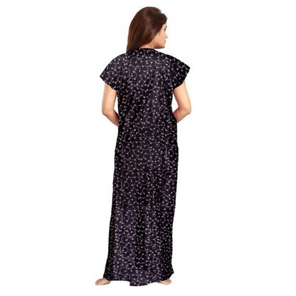 PKRKART Women's Cotton Printed Maxi Nighty (Grey)