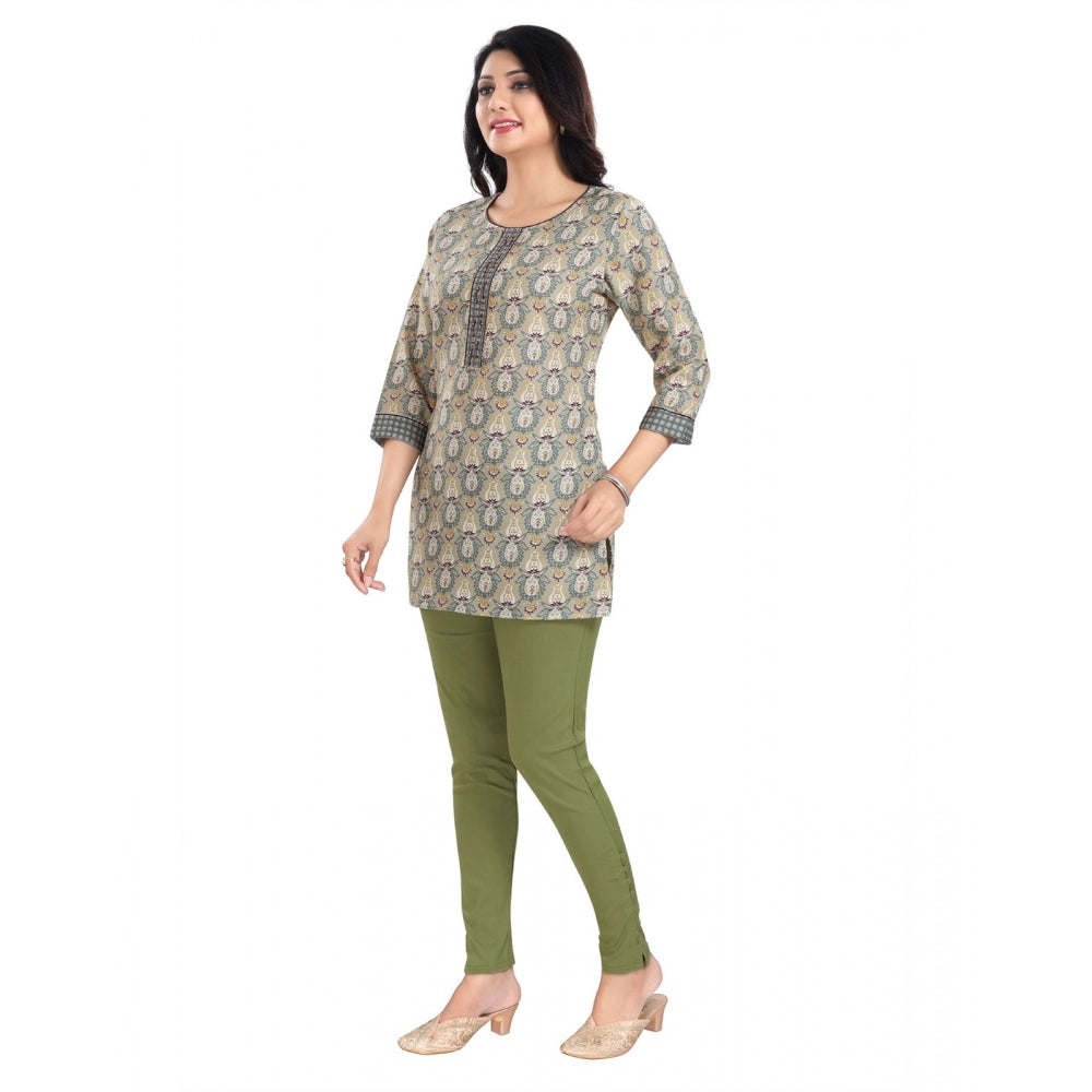 PKRKART Women's 3/4th Sleeve Viscose Blend Tunic Short Top (Multicolor)