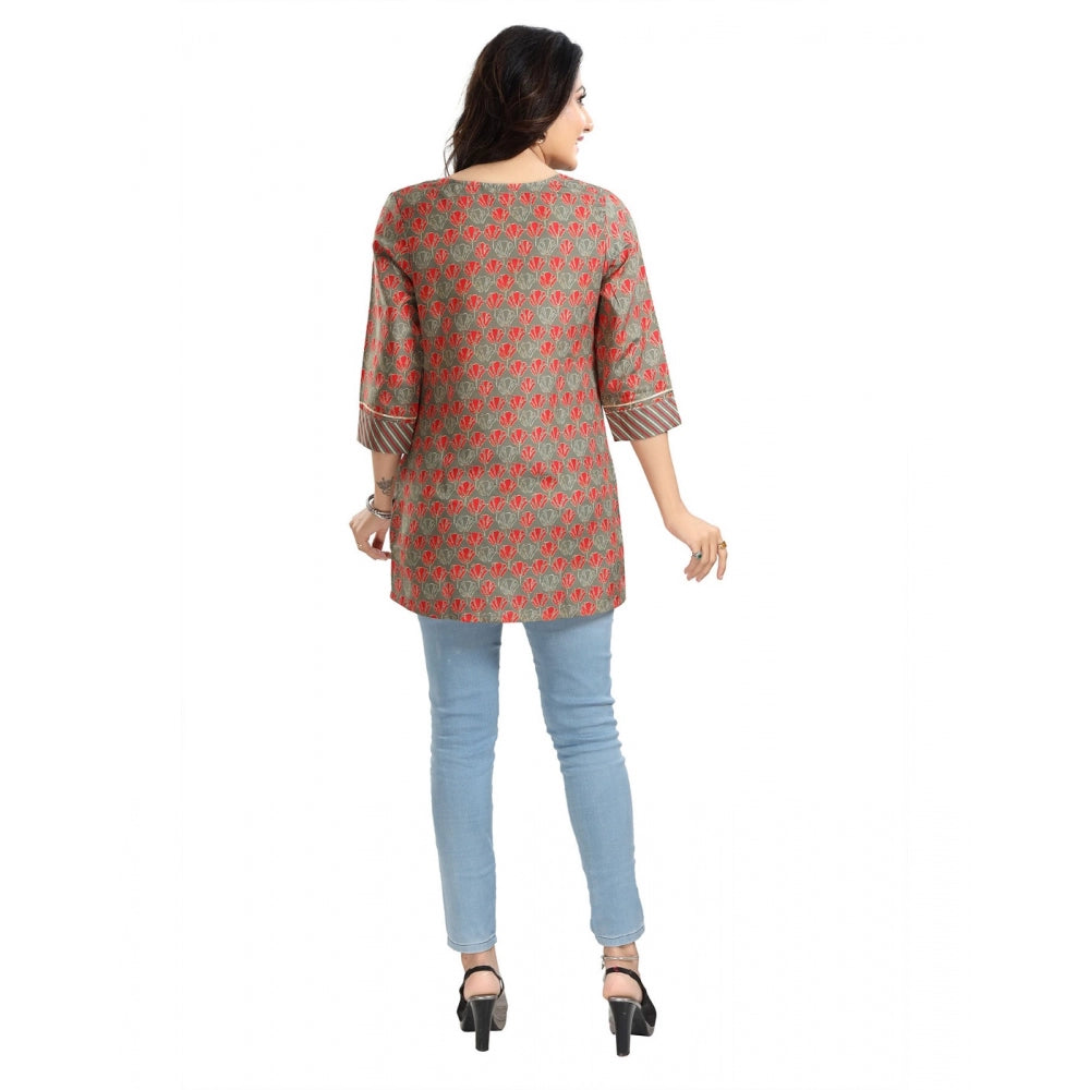 PKRKART Women's 3/4th Sleeve Viscose Blend Tunic Short Top (Multicolor)
