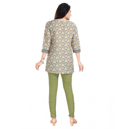 PKRKART Women's 3/4th Sleeve Viscose Blend Tunic Short Top (Multicolor)