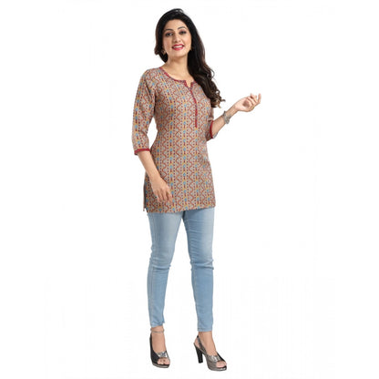 PKRKART Women's 3/4th Sleeve Viscose Blend Tunic Short Top (Multicolor)