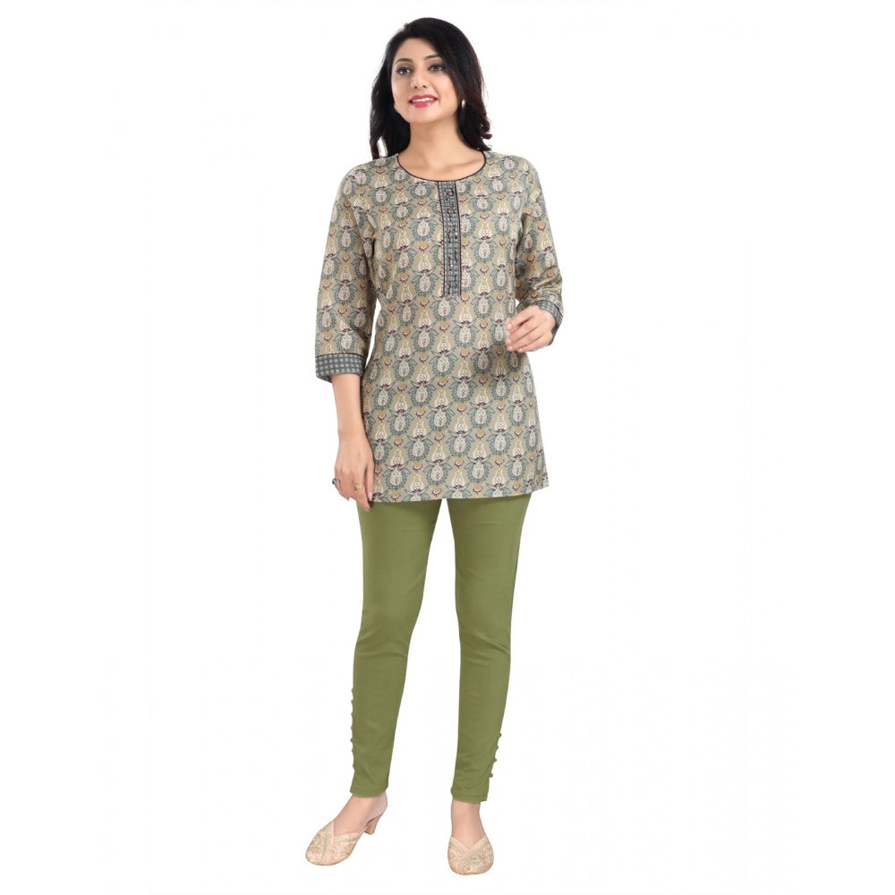 PKRKART Women's 3/4th Sleeve Viscose Blend Tunic Short Top (Multicolor)
