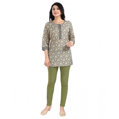 PKRKART Women's 3/4th Sleeve Viscose Blend Tunic Short Top (Multicolor)