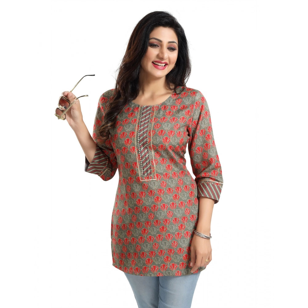 PKRKART Women's 3/4th Sleeve Viscose Blend Tunic Short Top (Multicolor)