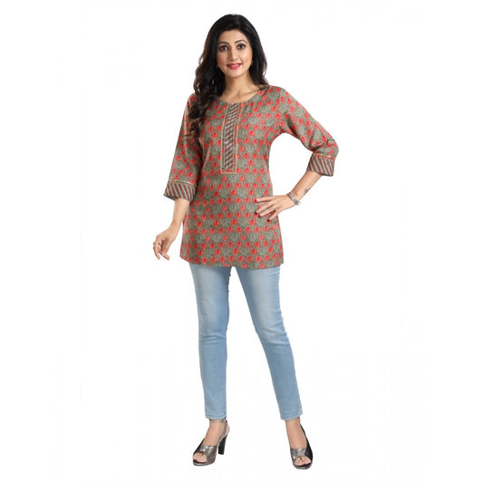 PKRKART Women's 3/4th Sleeve Viscose Blend Tunic Short Top (Multicolor)