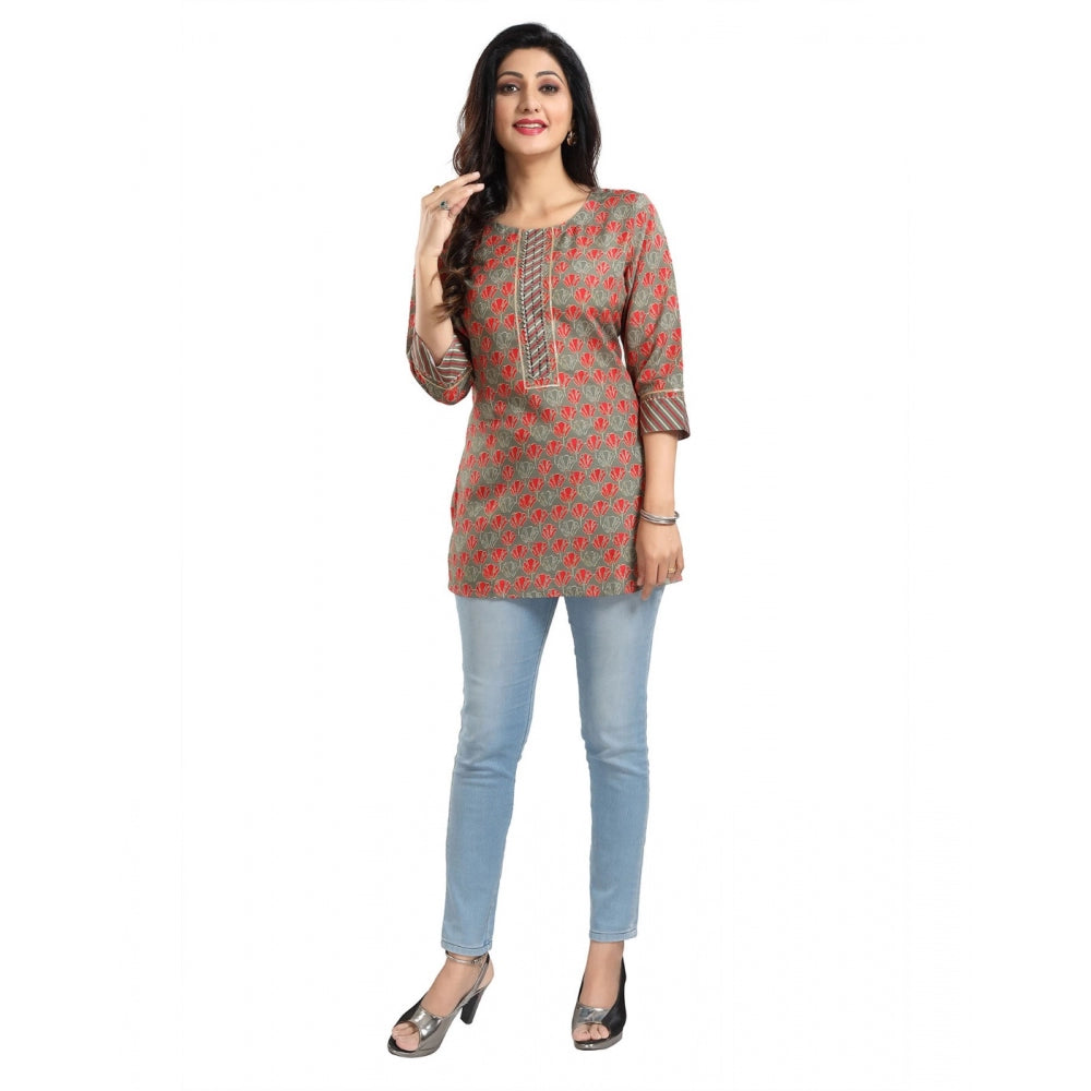 PKRKART Women's 3/4th Sleeve Viscose Blend Tunic Short Top (Multicolor)