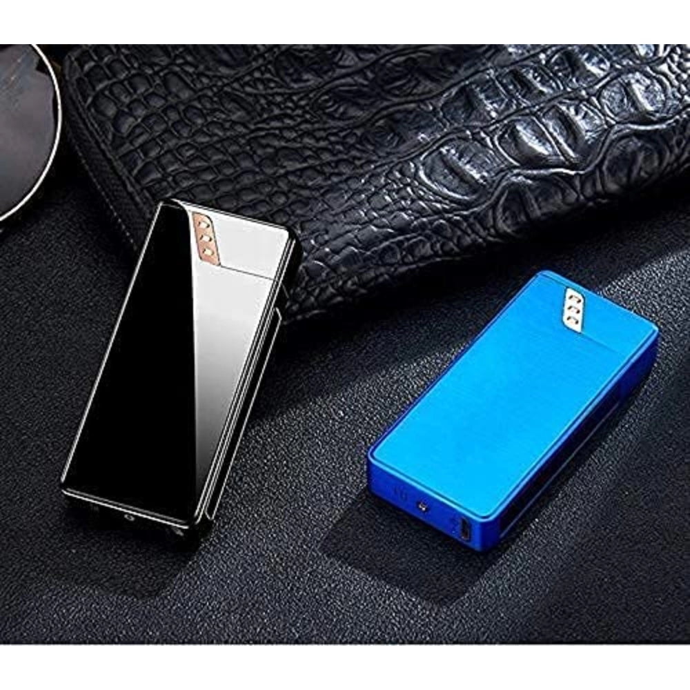 PKR Kart Arc Cigarette Lighter For Men Plasma Flameless Windproof Lighter With Battery Display Usb Rechargeable Lighter (Black)