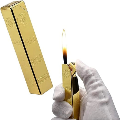PKR Kart 24 Karat Gold Bar Long Refillable Lighter (Gold)
