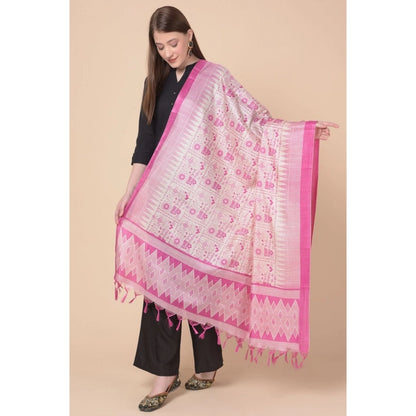 pkrkart Women's Art Silk Printed Dupatta (Pink, Length: 2.25 to 2.50 Mtr)