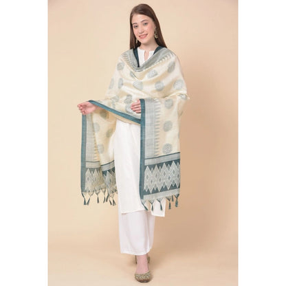 pkrkart Women's Art Silk Printed Dupatta (Grey, Length: 2.25 to 2.50 Mtr)