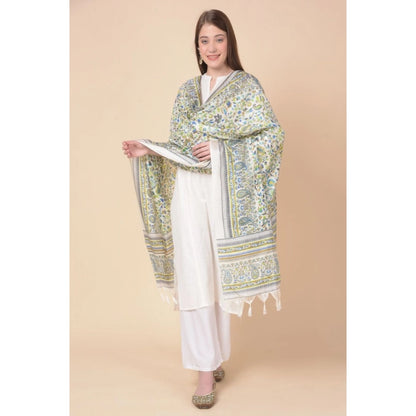 pkrkart Women's Art Silk Printed Dupatta (Grey, Length: 2.25 to 2.50 Mtr)
