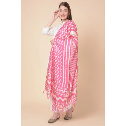 pkrkart Women's Art Silk Printed Dupatta (Pink, Length: 2.25 to 2.50 Mtr)