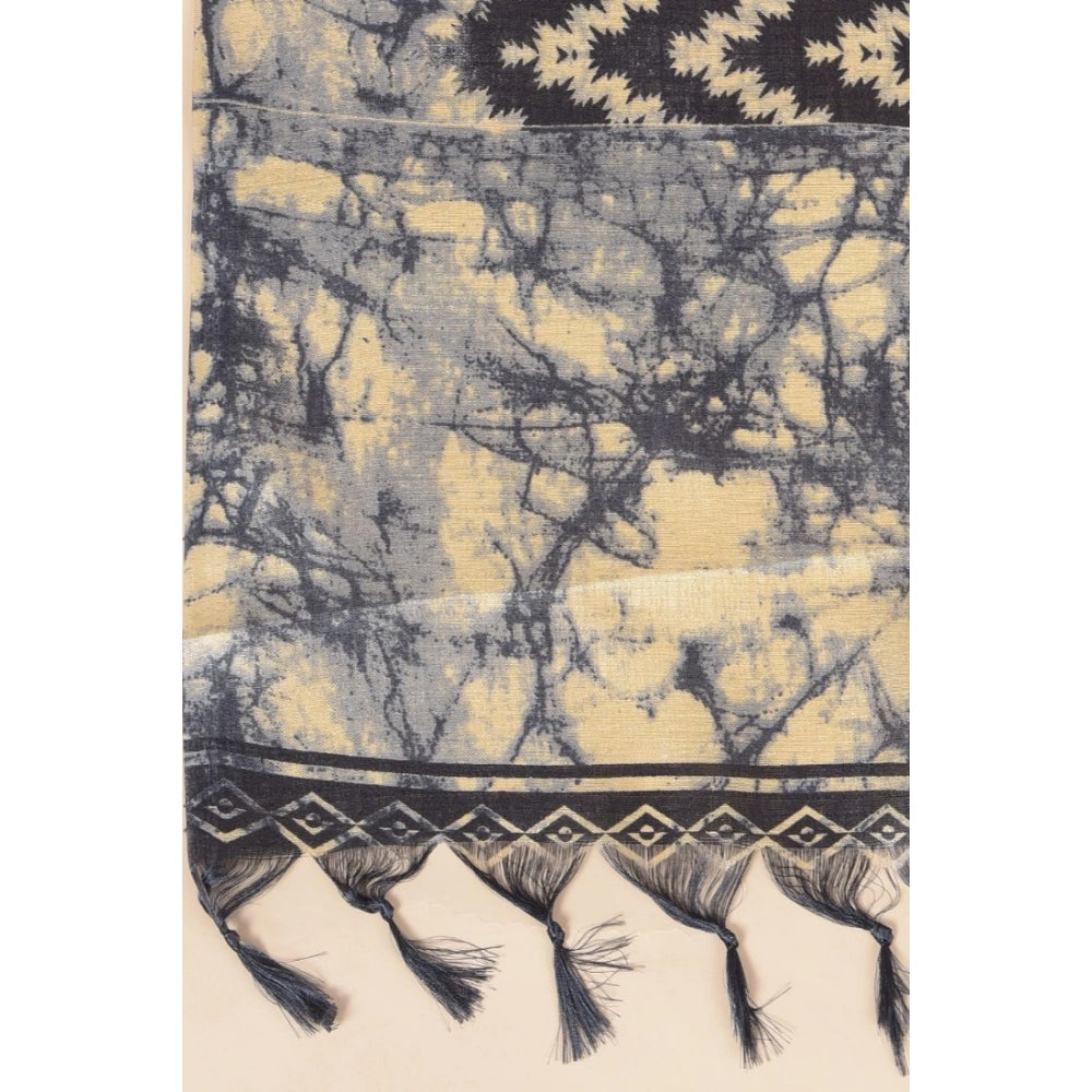 pkrkart Women's Art Silk Printed Dupatta (Black, Length: 2.25 to 2.50 Mtr)