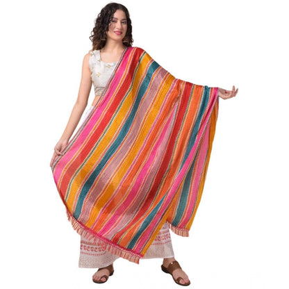pkrkart Women's Chanderi Printed Dupatta (Multicolor, Length: 2.25 to 2.50 Mtr)