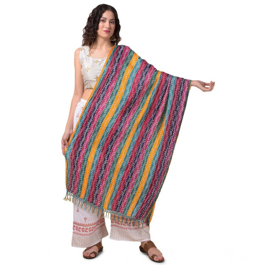 pkrkart Women's Chanderi Printed Dupatta (Multicolor, Length: 2.25 to 2.50 Mtr)