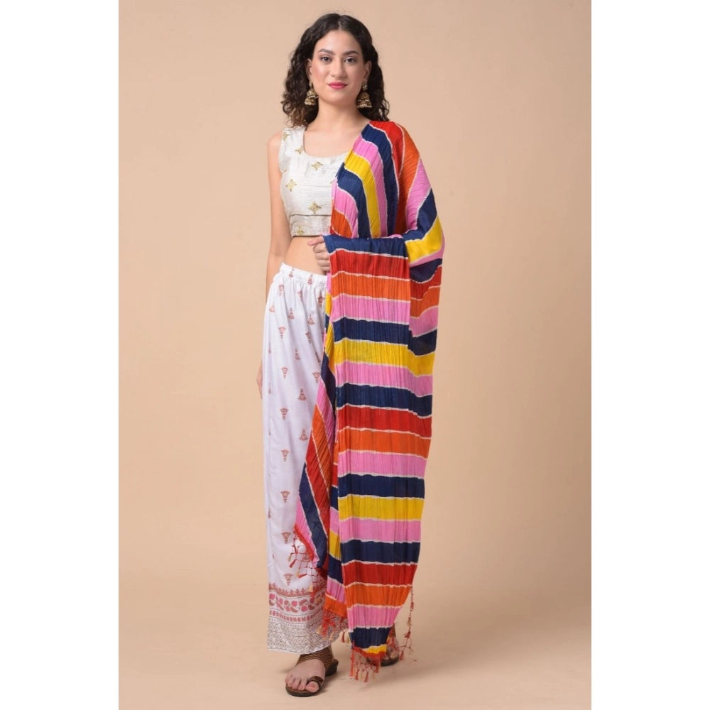 pkrkart Women's Chanderi Printed Dupatta (Multicolor, Length: 2.25 to 2.50 Mtr)