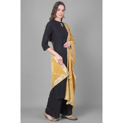 pkrkart Women's Velvet Gotta Patti Dupatta (Gold, Length: 2.25 to 2.50 Mtr)