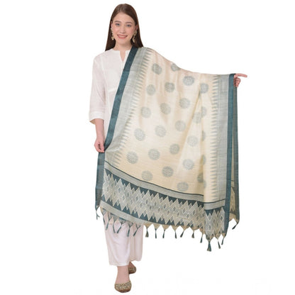 pkrkart Women's Art Silk Printed Dupatta (Grey, Length: 2.25 to 2.50 Mtr)