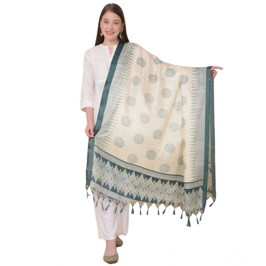 pkrkart Women's Art Silk Printed Dupatta (Grey, Length: 2.25 to 2.50 Mtr)