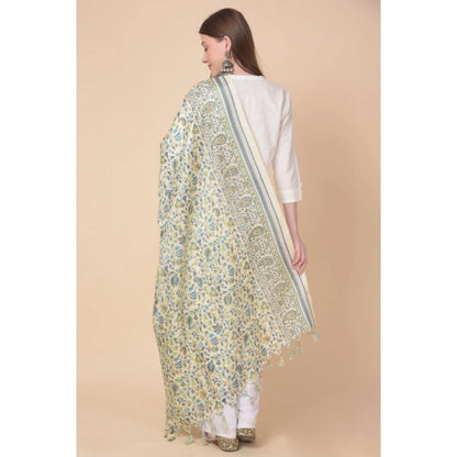 pkrkart Women's Art Silk Printed Dupatta (Off White, Length: 2.25 to 2.50 Mtr)