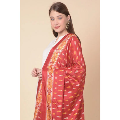 pkrkart Women's Art Silk Printed Dupatta (Red, Length: 2.25 to 2.50 Mtr)