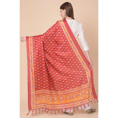 pkrkart Women's Art Silk Printed Dupatta (Red, Length: 2.25 to 2.50 Mtr)