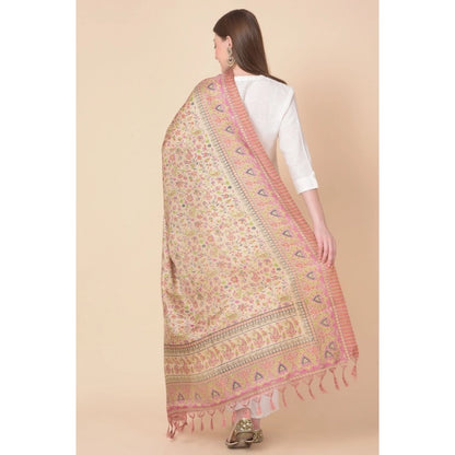 pkrkart Women's Art Silk Printed Dupatta (Pink, Length: 2.25 to 2.50 Mtr)