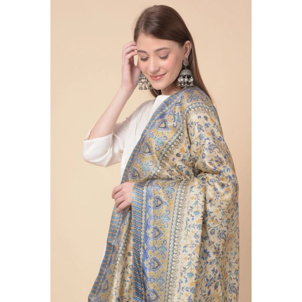 pkrkart Women's Art Silk Printed Dupatta (Grey, Length: 2.25 to 2.50 Mtr)