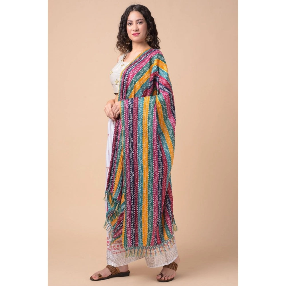 pkrkart Women's Chanderi Printed Dupatta (Multicolor, Length: 2.25 to 2.50 Mtr)